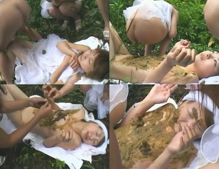 Cute girl shitting, eating shit and smearing feces on face. 2024 CL-1924 SD