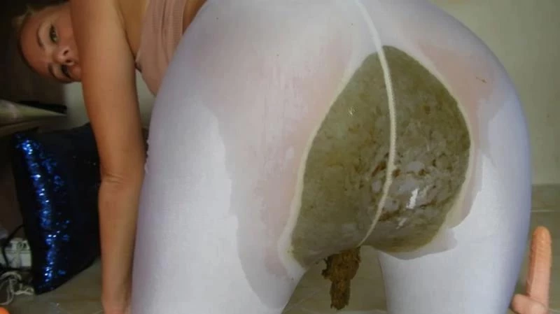 Torn_White Giant Shit Filled Leggings Fun with MissAnja 2024 1920x1080